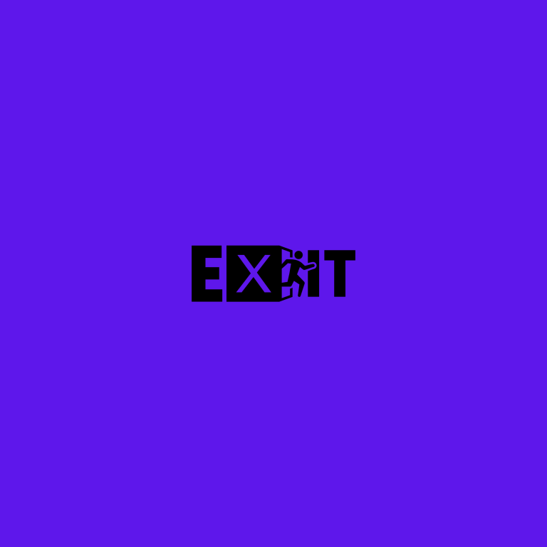 Sharepic zu #byebyeelon mit dem Logo "exit"